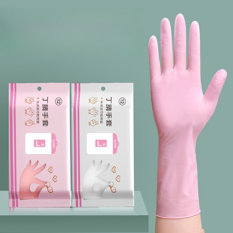 Dish Glove Rubber - ถุงมือล้างจานแบบใช้แล้วทิ้ง ทนทาน ขยายขนาดได้ ผลิตจากไนไตรล์ ยางลาเท็กซ์หนาพิเศษ สำหรับงานบ้าน