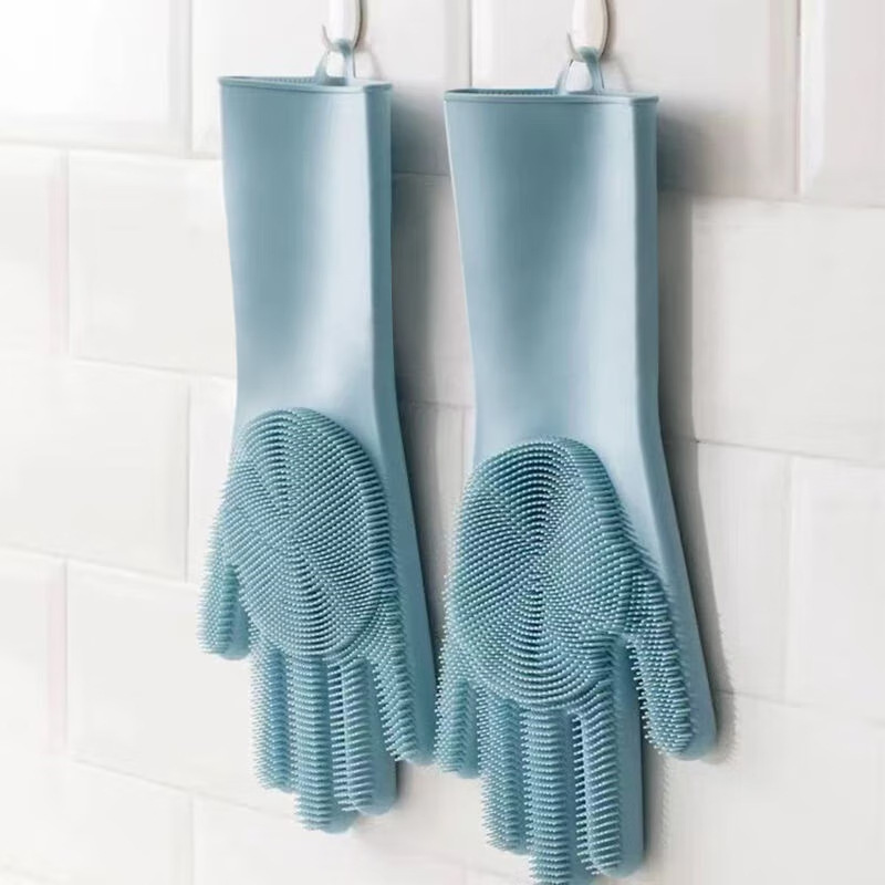 Dish Glove Rubber - ถุงมือซิลิโคนสำหรับล้างจาน, ถุงมืออาบน้ำมหัศจรรย์ ทนทานพิเศษ กันน้ำ ถุงมือยาง