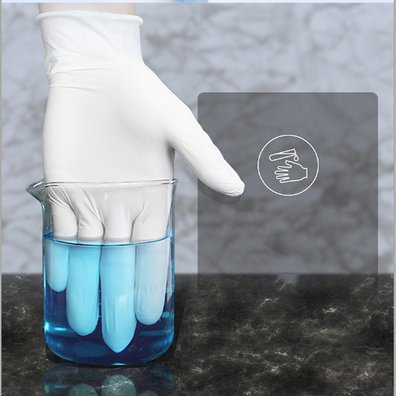 Dish Glove Rubber - S/M/L/XL ถุงมือไนไตรล์แบบใช้แล้วทิ้งสีขาว ปราศจากน้ำยาง ปราศจากแป้ง กันน้ำ ทนทานต่อการสึกหรอ