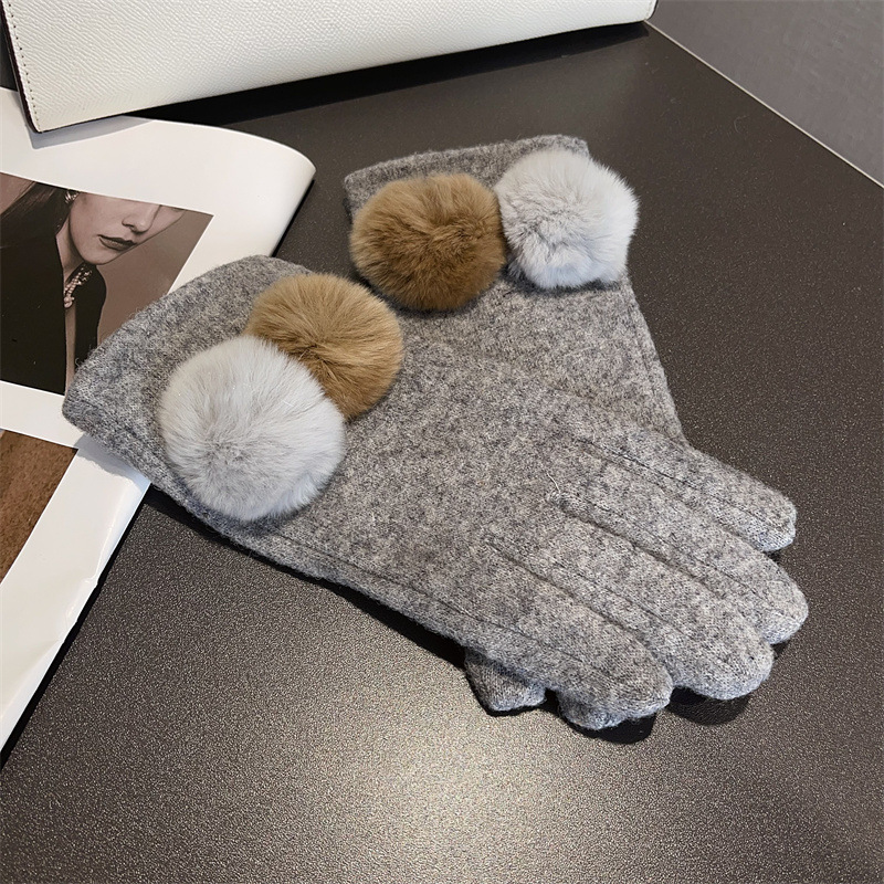 ถุงมือผู้หญิง ผ้าขนสัตว์ลายสก๊ - Wool Glove Lined บทวิจารณ์และราคา