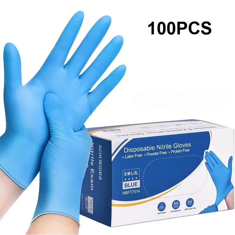 100 ชิ้น ถุงมือไนไตรล์สีฟ้าแบบ - Latex Disposable Glove บทวิจารณ์และราคา