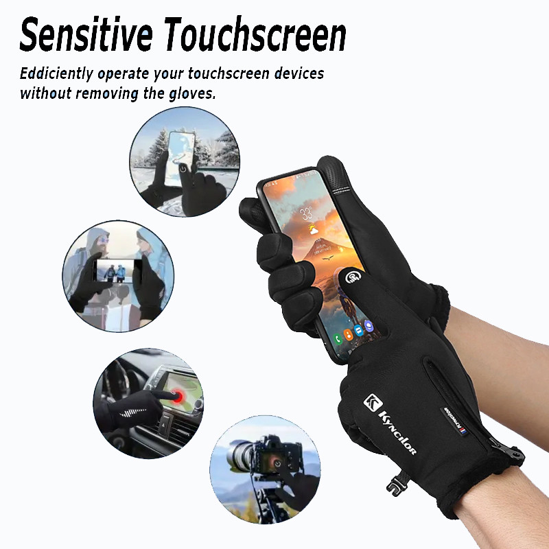 ถุงมือฤดูหนาวกันน้ำหน้าจอสัมผั - Ski Glove Waterproof บทวิจารณ์และราคา