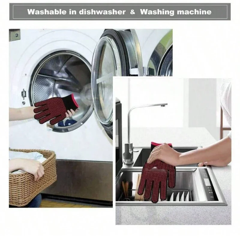 ถุงมือซิลิโคนกันลื่น 1 คู่ สำห - Oven Mitt Silicone บทวิจารณ์และราคา