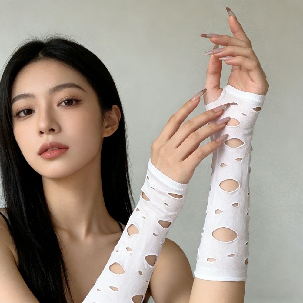 ปลอกแขนกันหนาวแบบถัก สีดำ ปลอก - Fingerless Glove Knit บทวิจารณ์และราคา