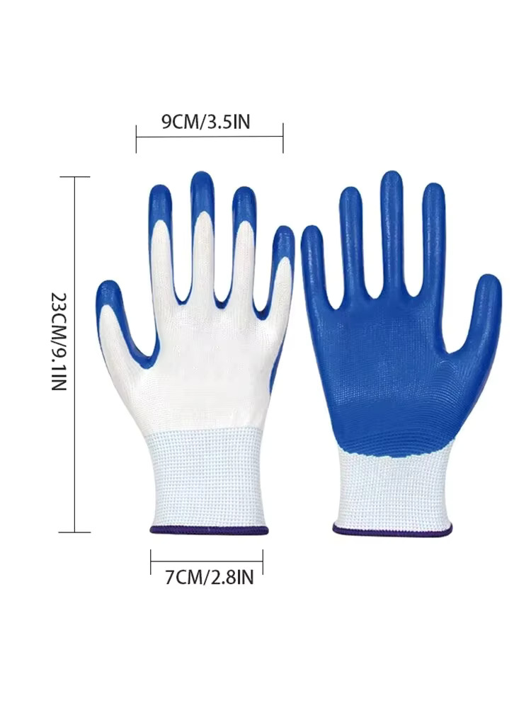 3 คู่ลื่นทนต่อการสึกหรอถุงมือไ - Nitrile Mechanic Glove บทวิจารณ์และราคา