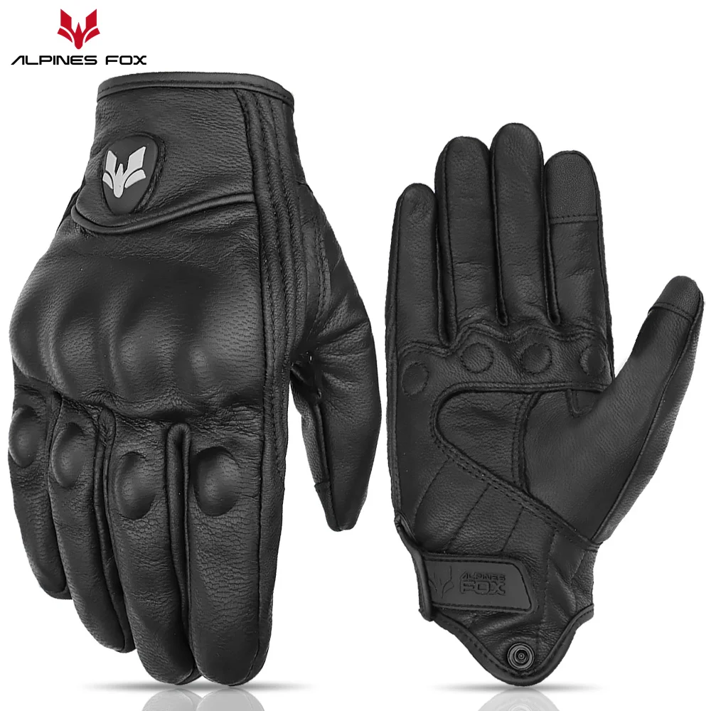 ถุงมือมอเตอร์ไซค์หนังวินเทจ un - Motorcycle Glove Knuckle บทวิจารณ์และราคา
