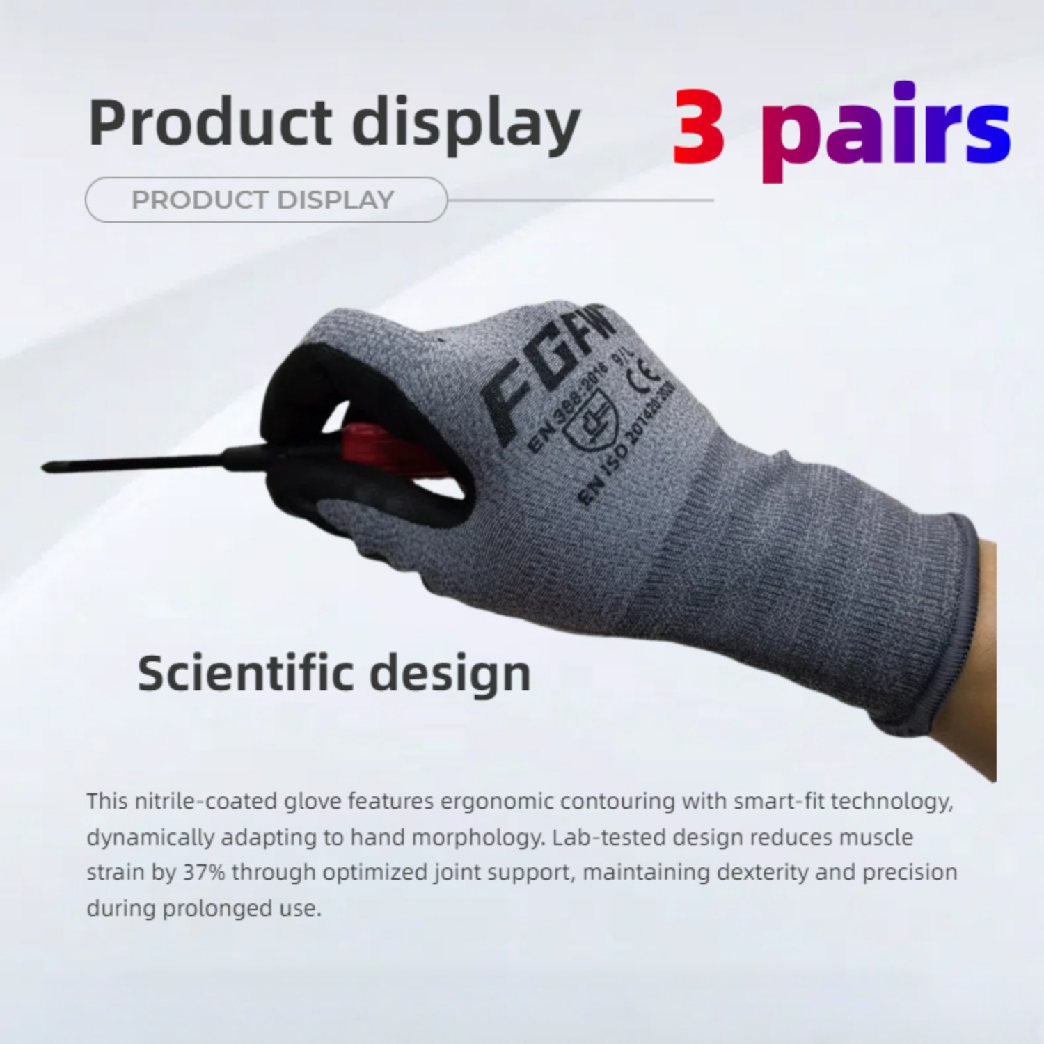 ถุงมือทำงานสแปนเด็กซ์ระบายอากา - Nitrile Mechanic Glove บทวิจารณ์และราคา