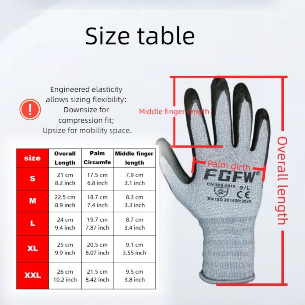 ถุงมือทำงานสแปนเด็กซ์ระบายอากา - Nitrile Mechanic Glove บทวิจารณ์และราคา