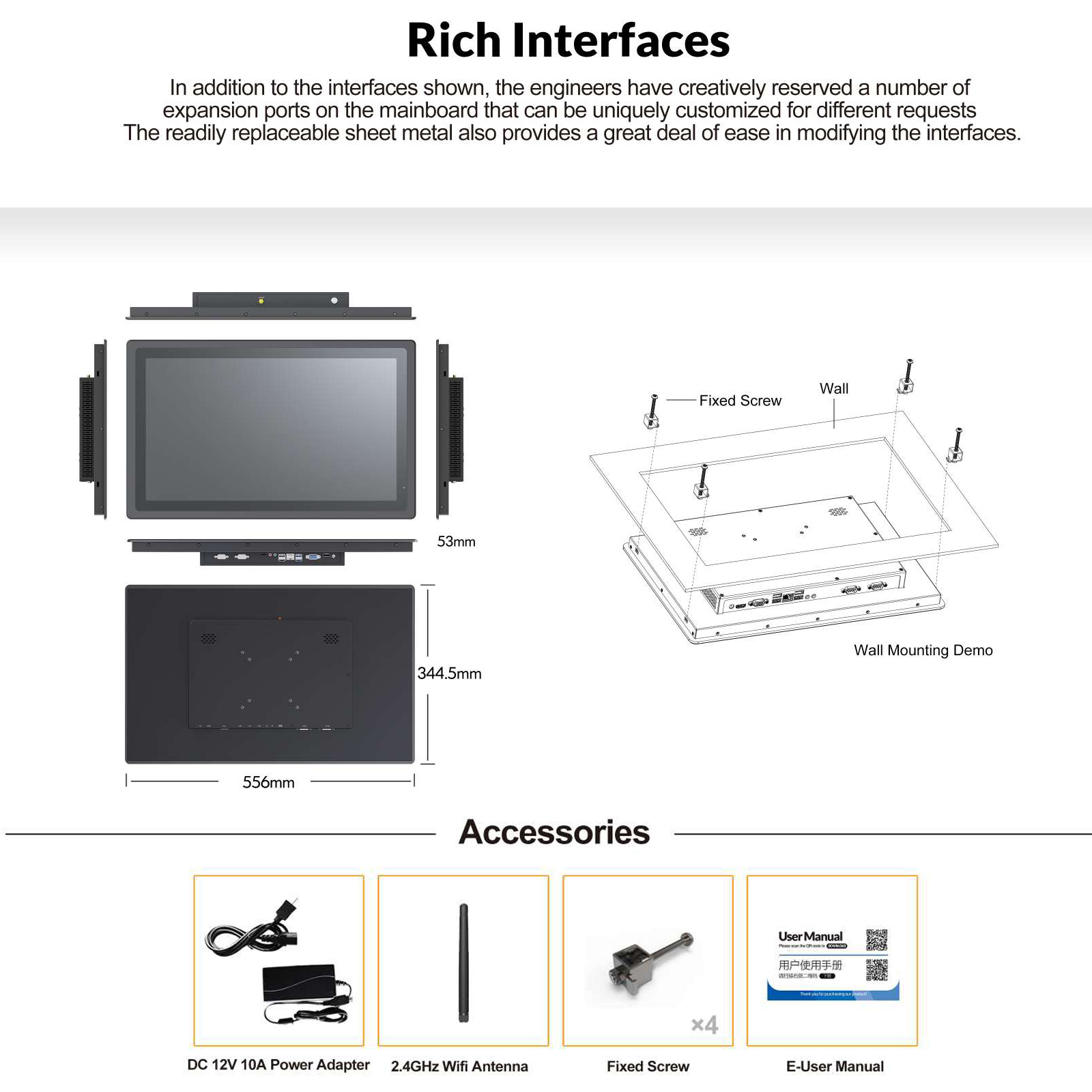 คอมพิวเตอร์พาเนลแบบฝังติดผนังส - Touchscreen Glove Capacitive บทวิจารณ์และราคา