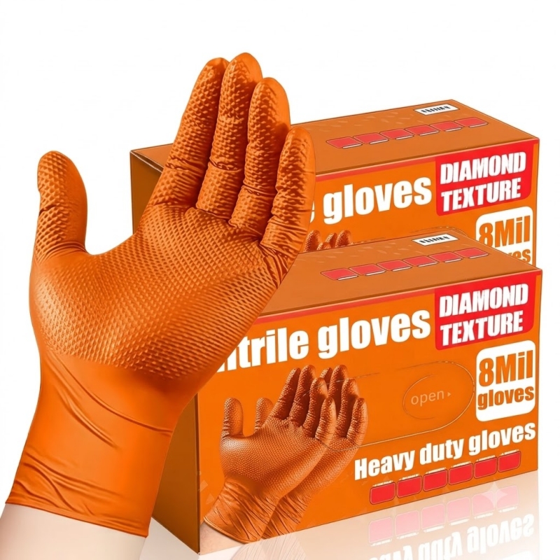 ถุงมือไนไตรล์สีส้มแบบหนา 8 มิล - Nitrile Mechanic Glove บทวิจารณ์และราคา