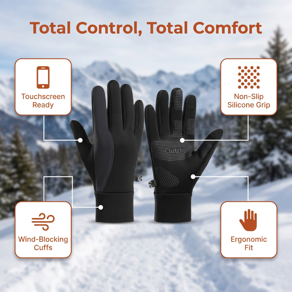 ถุงมือสกีฤดูหนาว MuqiNush สำหร - Ski Glove Waterproof บทวิจารณ์และราคา