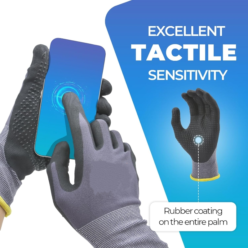 ถุงมือทำงานนิรภัยเคลือบไมโครโฟ - Nitrile Mechanic Glove บทวิจารณ์และราคา